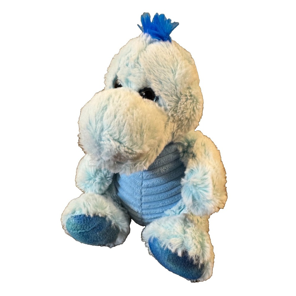Kellytoy Plush Dinosaur Blue Ribbed Belly 2017 Stuffed Animal 10 Inch Dino Lovey